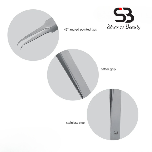 Long Tweezers with 45° Angle Tip - Image 2