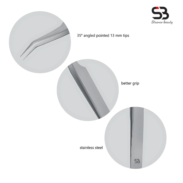 35° Angled Tweezers with 13mm Tip - Image 2