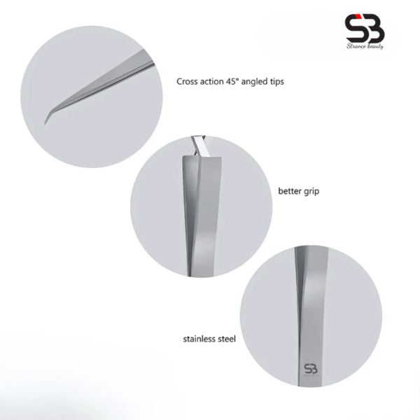 Cross Tweezer with 45° Angled Tip - Image 2